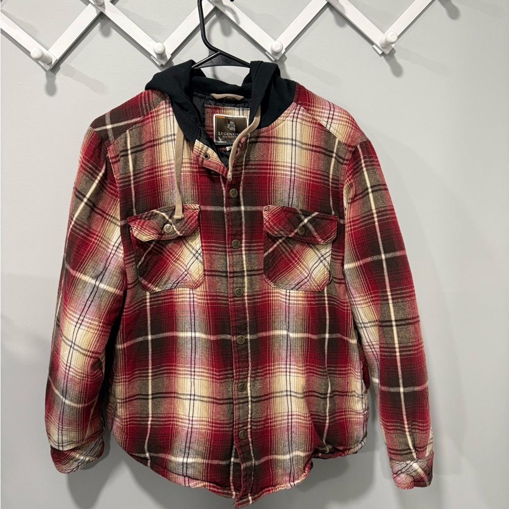 Mens legendary whitetails flannel coat size medium